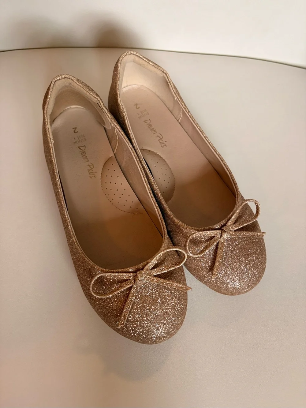 Dream Pairs Girls Glitter Ballet Flats - Gold